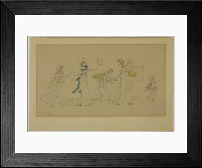 Framed Print : Welcome Once Again, 1884. Creator: Catherine Greenaway