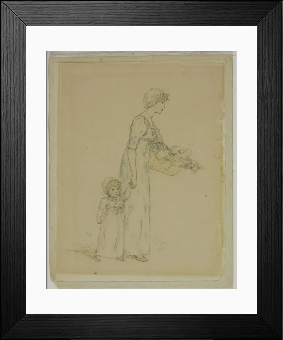 Framed Print : Woman with Child, n. d. Creator: Catherine Greenaway Framed Print : Woman with Child, n. d. Creator: Catherine Greenaway