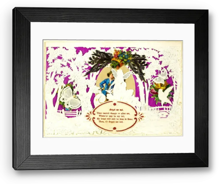 Framed Print : Forget Me Not (valentine), 1840 / 60. Creator: John Windsor Framed Print : Forget Me Not (valentine), 1840 / 60. Creator: John Windsor