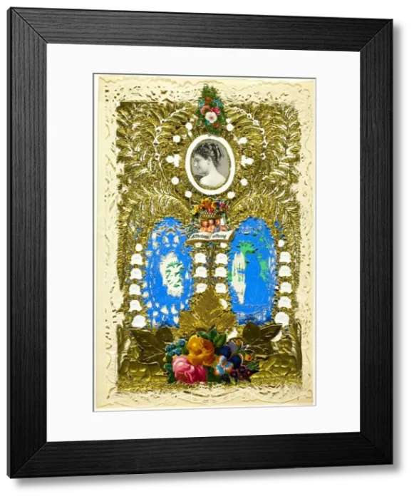 Framed Print : Affections Offering (Valentine), c. 1850. Creator: John Windsor Framed Print : Affections Offering (Valentine), c. 1850. Creator: John Windsor