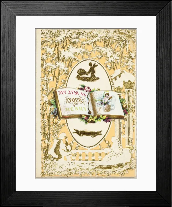Framed Print : My Aim is Your Heart (valentine), 1840 / 49. Creator: John Windsor Framed Print : My Aim is Your Heart (valentine), 1840 / 49. Creator: John Windsor