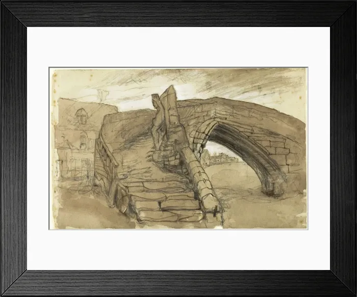 Framed Print : Bridge at Croyland, c. 1860-69. Creator: John Ruskin Framed Print : Bridge at Croyland, c. 1860-69. Creator: John Ruskin
