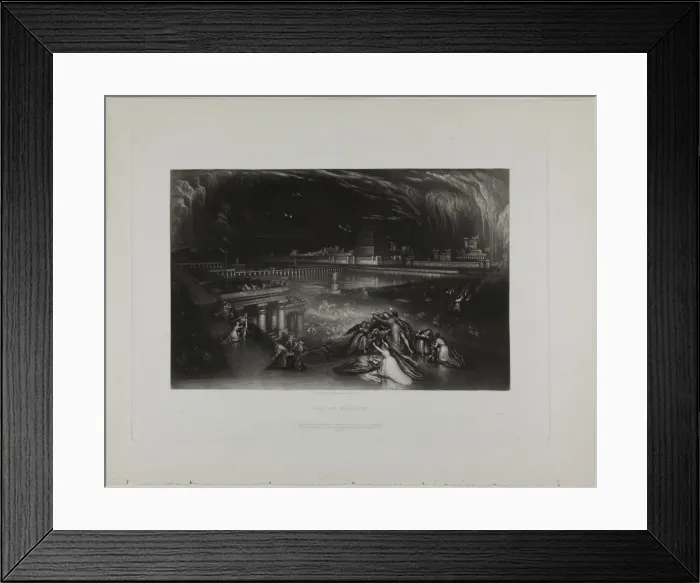 Framed Print : The Fall of Babylon, from Illustrations of the Bible, 1835. Creator: John Martin Framed Print : The Fall of Babylon, from Illustrations of the Bible, 1835. Creator: John Martin
