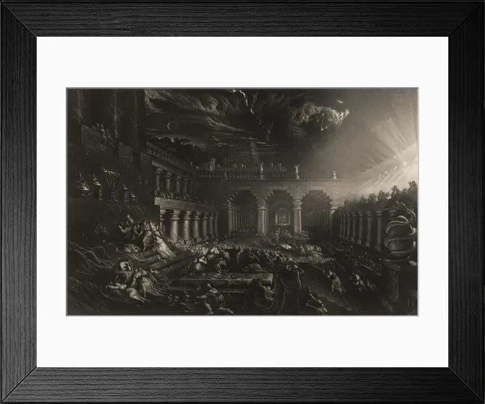 Framed Print : Belshazzars Feast, from Illustrations of the Bible, 1835. Creator: John Martin Framed Print : Belshazzars Feast, from Illustrations of the Bible, 1835. Creator: John Martin