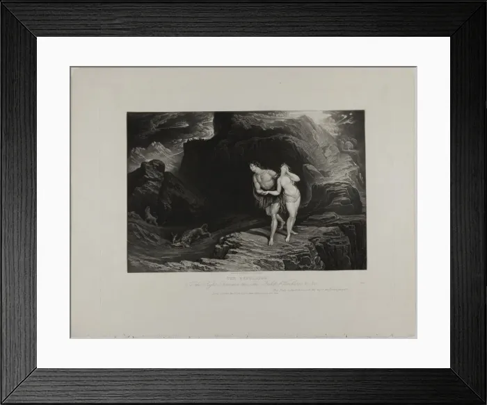 Framed Print : The Expulsion, from Illustrations of the Bible, 1831. Creator: John Martin Framed Print : The Expulsion, from Illustrations of the Bible, 1831. Creator: John Martin
