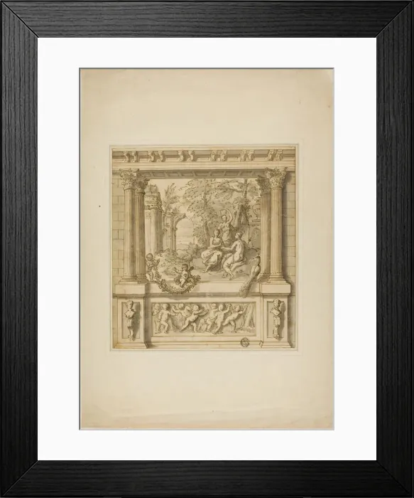 Framed Print : Wall Decoration with Story of Egeria & Numa Pompilius, 1695 / 1734 Framed Print : Wall Decoration with Story of Egeria & Numa Pompilius, 1695 / 1734