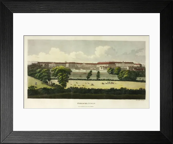 Framed Print : Barracks, Dublin, published July 1795. Creator: James Malton Framed Print : Barracks, Dublin, published July 1795. Creator: James Malton