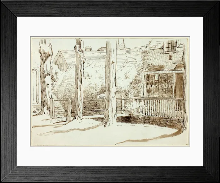 Framed Print : House and Old Trees, n. d. Creator: Henry Stacy Marks