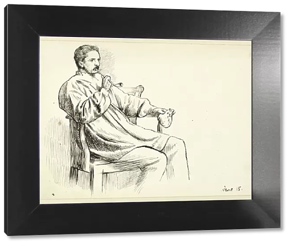 Seated Man Smoking Pipe, n. d. Creator: Henry Stacy Marks