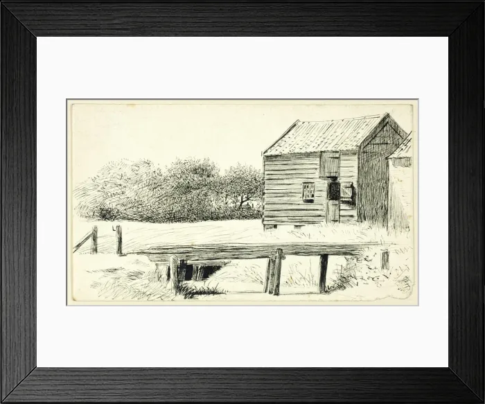 Framed Print : Barn and Bridge, n. d. Creator: Henry Stacy Marks Framed Print : Barn and Bridge, n. d. Creator: Henry Stacy Marks