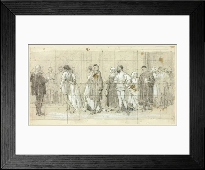 Framed Print : Figures in Procession, n. d. Creator: Henry Stacy Marks Framed Print : Figures in Procession, n. d. Creator: Henry Stacy Marks