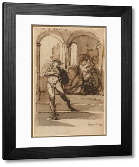 Framed Print : The Slaying of Red Comyn by Robert the Bruce, 1810-16. Creator: Henry Fuseli Framed Print : The Slaying of Red Comyn by Robert the Bruce, 1810-16. Creator: Henry Fuseli