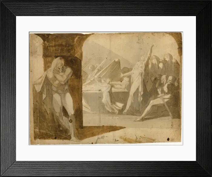 Framed Print : The Duke of Gloucester Lying in Wait for Lady Anne at the Funeral Procession of Her... 1760 / 67. Creator: Henry Fuseli Framed Print : The Duke of Gloucester Lying in Wait for Lady Anne at the Funeral Procession of Her... 1760 / 67. Creator: Henry Fuseli