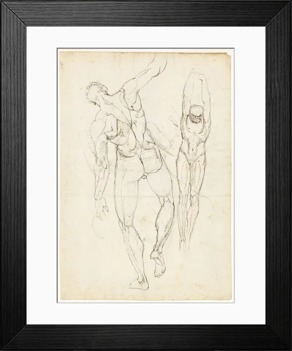 Framed Print : Figure Studies (recto and verso), c. 1800. Creator: Henry Fuseli Framed Print : Figure Studies (recto and verso), c. 1800. Creator: Henry Fuseli