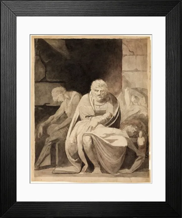 Framed Print : Ugolino and His Sons Starving to Death in the Tower, 1806. Creator: Henry Fuseli Framed Print : Ugolino and His Sons Starving to Death in the Tower, 1806. Creator: Henry Fuseli