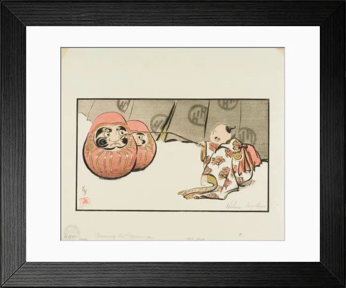 Framed Print : Teasing the Daruma, 1905. Creator: Helen Hyde Framed Print : Teasing the Daruma, 1905. Creator: Helen Hyde