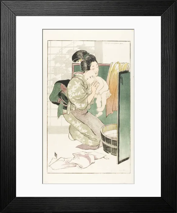Framed Print : The Bath, 1905. Creator: Helen Hyde Framed Print : The Bath, 1905. Creator: Helen Hyde