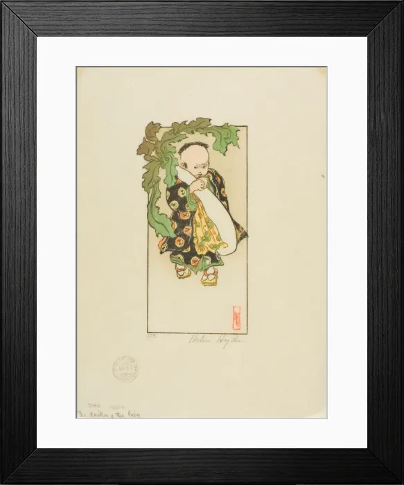 Framed Print : The Daikon and the Baby, 1903. Creator: Helen Hyde Framed Print : The Daikon and the Baby, 1903. Creator: Helen Hyde