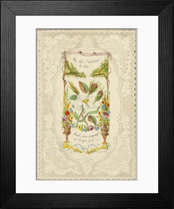 Framed Print : My Life I Dedicate to Thee (Valentine), c. 1840. Creator: George Meek Framed Print : My Life I Dedicate to Thee (Valentine), c. 1840. Creator: George Meek