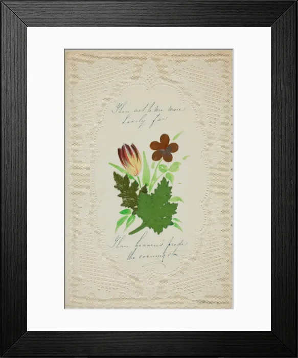 Framed Print : Thou Art to Me More Lovely (valentine), c. 1850. Creator: George Meek Framed Print : Thou Art to Me More Lovely (valentine), c. 1850. Creator: George Meek