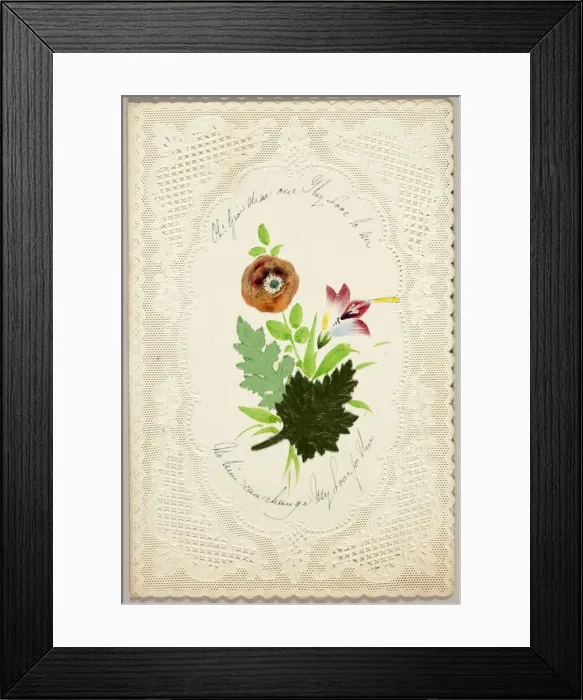 Framed Print : Oh! Give Dear All Thy Love to Me (valentine), c. 1840. Creator: George Meek Framed Print : Oh! Give Dear All Thy Love to Me (valentine), c. 1840. Creator: George Meek