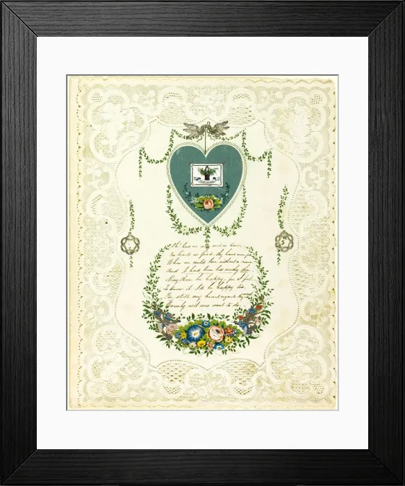 Framed Print : Oh, Had We Only Met in Time (valentine), c. 1850. Creator: George Meek Framed Print : Oh, Had We Only Met in Time (valentine), c. 1850. Creator: George Meek