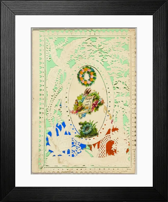 Framed Print : Forget Me Not (valentine), 1850 / 59. Creator: George Meek Framed Print : Forget Me Not (valentine), 1850 / 59. Creator: George Meek