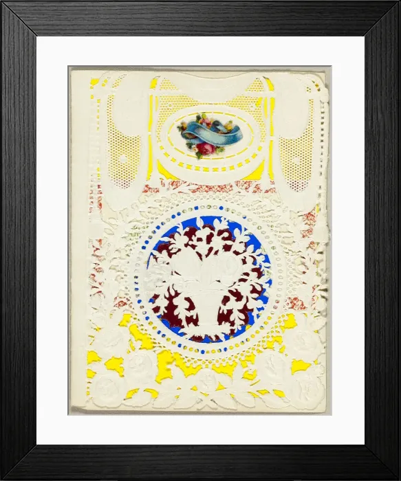 Framed Print : Untitled Valentine (Vase of Flowers), 1850  /  59. Creator: George Meek
