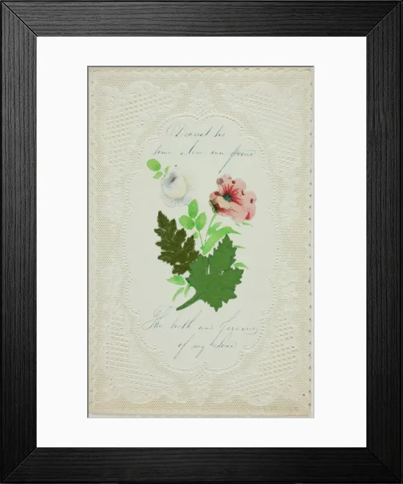 Framed Print : Dearest Tis Time Alone (valentine), c. 1840. Creator: George Meek Framed Print : Dearest Tis Time Alone (valentine), c. 1840. Creator: George Meek