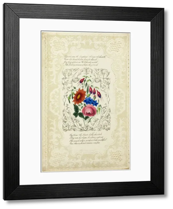 Framed Print : Flowers are the Brightest Things (valentine), 1855 / 60. Creator: George Kershaw Framed Print : Flowers are the Brightest Things (valentine), 1855 / 60. Creator: George Kershaw