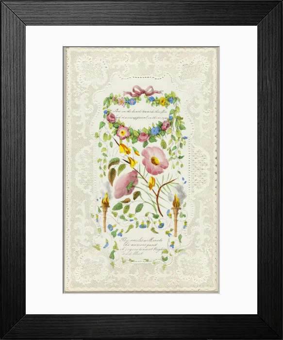 Framed Print : Love in the Hearts (Valentine), c. 1840. Creator: George Kershaw Framed Print : Love in the Hearts (Valentine), c. 1840. Creator: George Kershaw