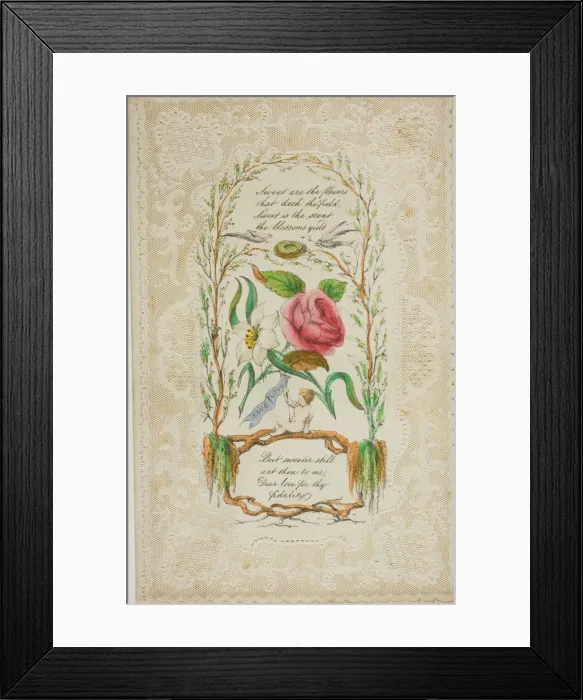 Framed Print : Sweet are the Flowers (valentine), c. 1850. Creator: George Kershaw Framed Print : Sweet are the Flowers (valentine), c. 1850. Creator: George Kershaw
