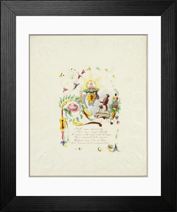 Framed Print : I Tell You Sincerely (Valentine), c. 1840. Creator: George Kershaw Framed Print : I Tell You Sincerely (Valentine), c. 1840. Creator: George Kershaw