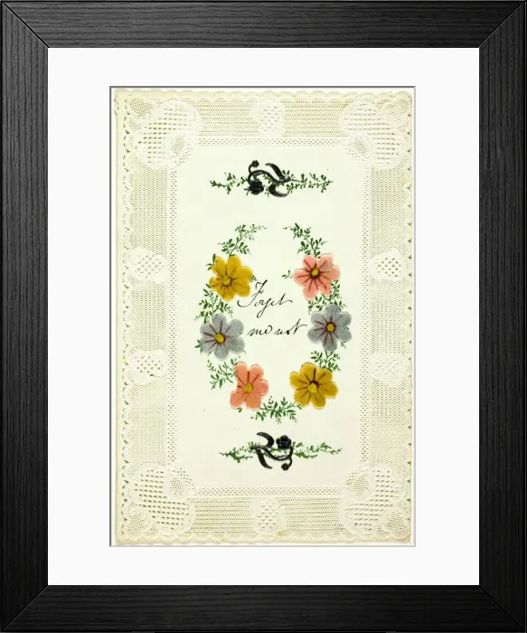 Framed Print : Forget Me Not (valentine), c. 1840. Creator: George Kershaw Framed Print : Forget Me Not (valentine), c. 1840. Creator: George Kershaw