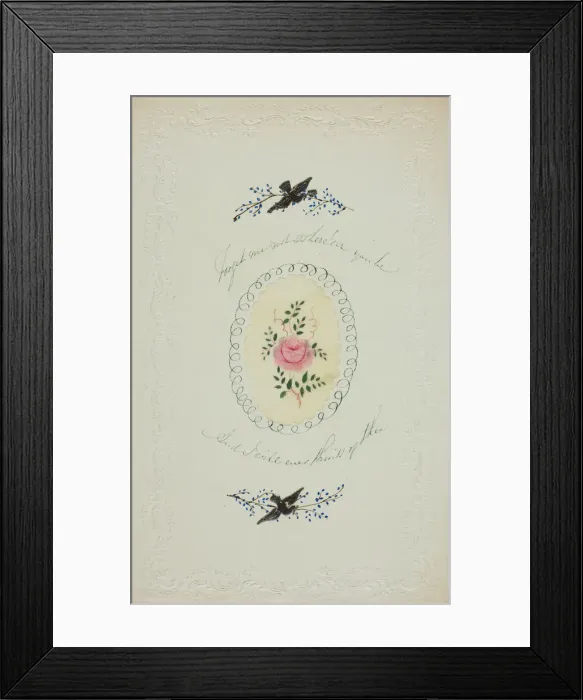 Framed Print : Forget Me Not Where eer You Be (valentine), c. 1850. Creator: George Kershaw Framed Print : Forget Me Not Where eer You Be (valentine), c. 1850. Creator: George Kershaw