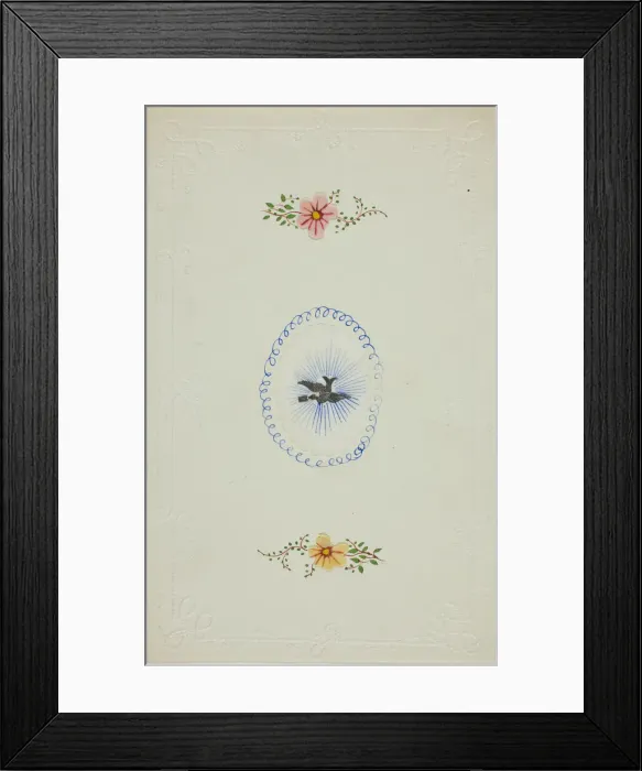 Framed Print : Untitled Valentine (Silver Dove), c. 1850. Creator: George Kershaw Framed Print : Untitled Valentine (Silver Dove), c. 1850. Creator: George Kershaw