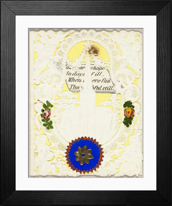 Framed Print : Untitled Valentine (Church), 1850 / 55. Creator: George Kershaw Framed Print : Untitled Valentine (Church), 1850 / 55. Creator: George Kershaw