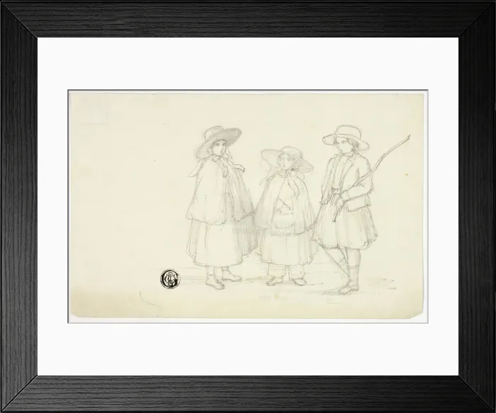 Framed Print : Three Little Girls, n. d. Creator: Elizabeth Murray Framed Print : Three Little Girls, n. d. Creator: Elizabeth Murray