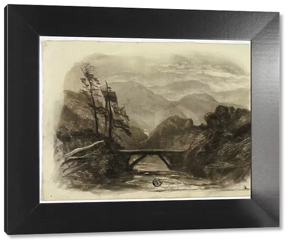 Mountain Stream with Small Bridge II, c. 1855. Creator: Elizabeth Murray