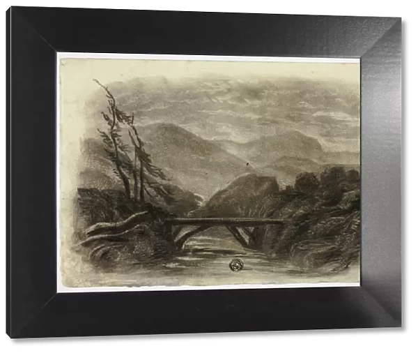 Mountain Stream with Small Bridge I, c. 1855. Creator: Elizabeth Murray