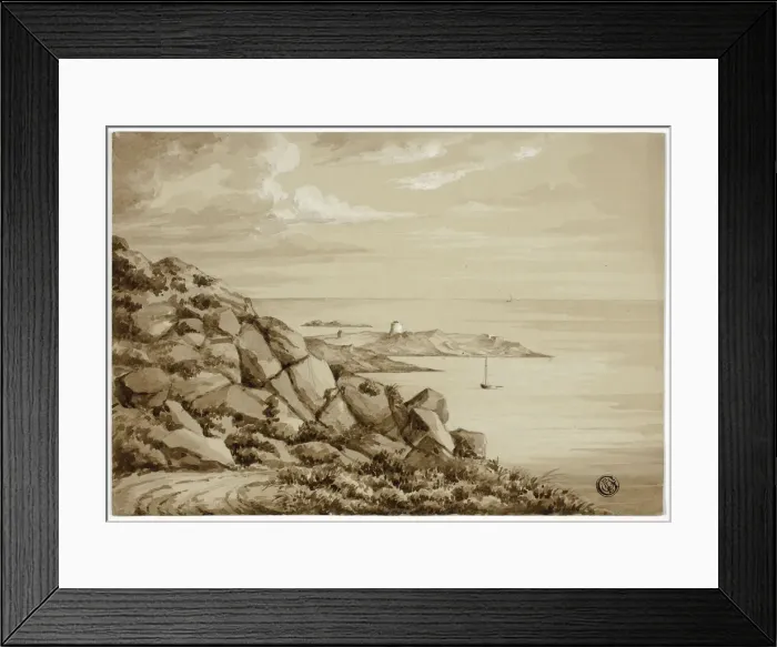 Framed Print : Dalkey Island, September 1843. Creator: Elizabeth Murray