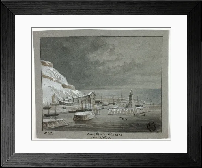 Framed Print : Snow Storm, Scarbro, November 29, 1846. Creator: Elizabeth Murray Framed Print : Snow Storm, Scarbro, November 29, 1846. Creator: Elizabeth Murray