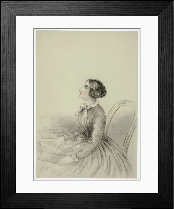 Framed Print : Young Woman Inspired While Reading, n. d. Creator: Elizabeth Murray Framed Print : Young Woman Inspired While Reading, n. d. Creator: Elizabeth Murray