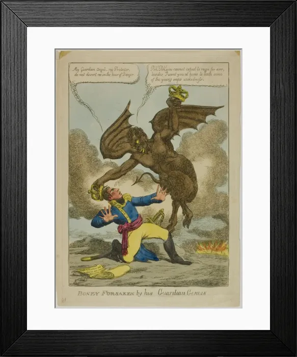 Framed Print : Boney Forsaken by his Guardian Genius, 1814. Creator: Charles Williams Framed Print : Boney Forsaken by his Guardian Genius, 1814. Creator: Charles Williams