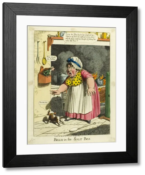 Framed Print : Billy in the Salt Box, 1805. Creator: Charles Williams Framed Print : Billy in the Salt Box, 1805. Creator: Charles Williams