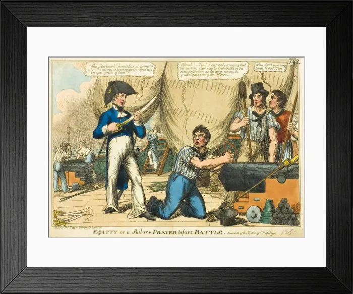 Framed Print : Equity, or a Sailors Prayer before Battle, 1805. Creator: Charles Williams