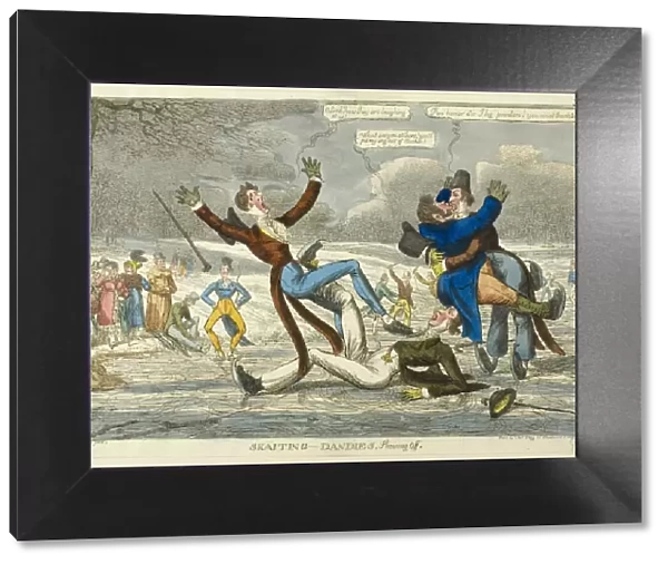 Skaiting Dandies, shewing off, c. 1818. Creator: Charles Williams