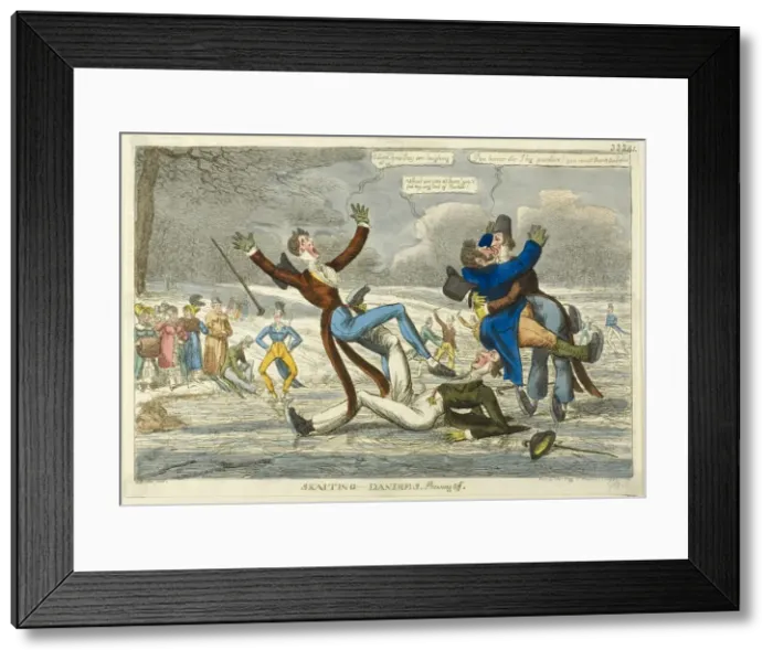 Framed Print : Skaiting Dandies, shewing off, c. 1818. Creator: Charles Williams Framed Print : Skaiting Dandies, shewing off, c. 1818. Creator: Charles Williams