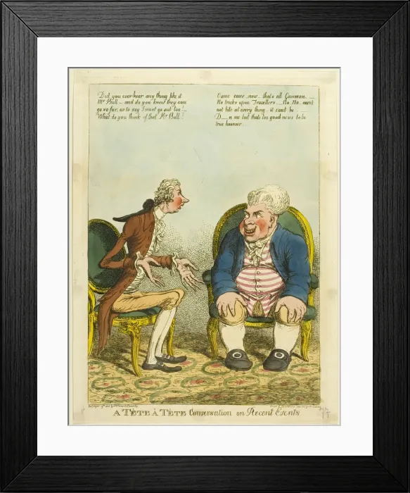 Framed Print : A Tete aTete Conversation on Recent Events, published April 19, 1805 Framed Print : A Tete aTete Conversation on Recent Events, published April 19, 1805
