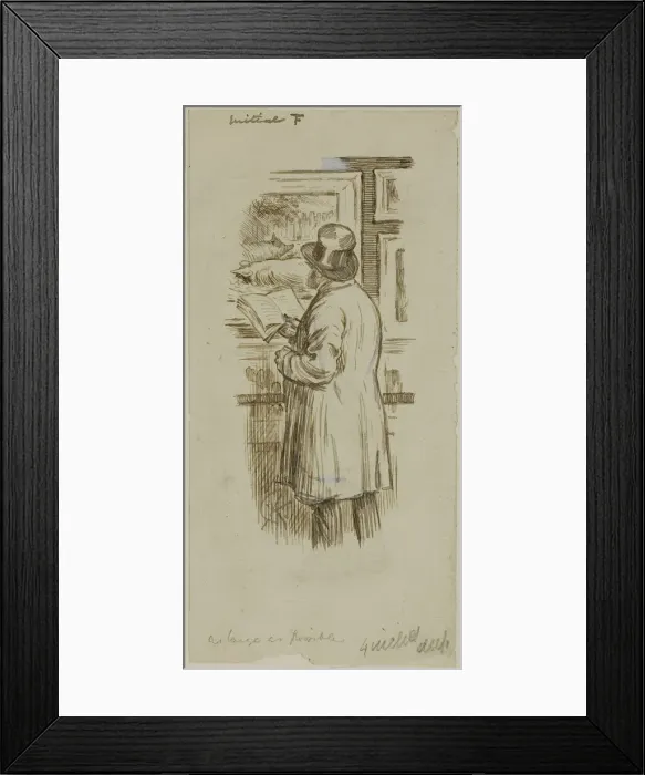 Framed Print : Man at Exhibition, 1870 / 91. Creator: Charles Samuel Keene Framed Print : Man at Exhibition, 1870 / 91. Creator: Charles Samuel Keene